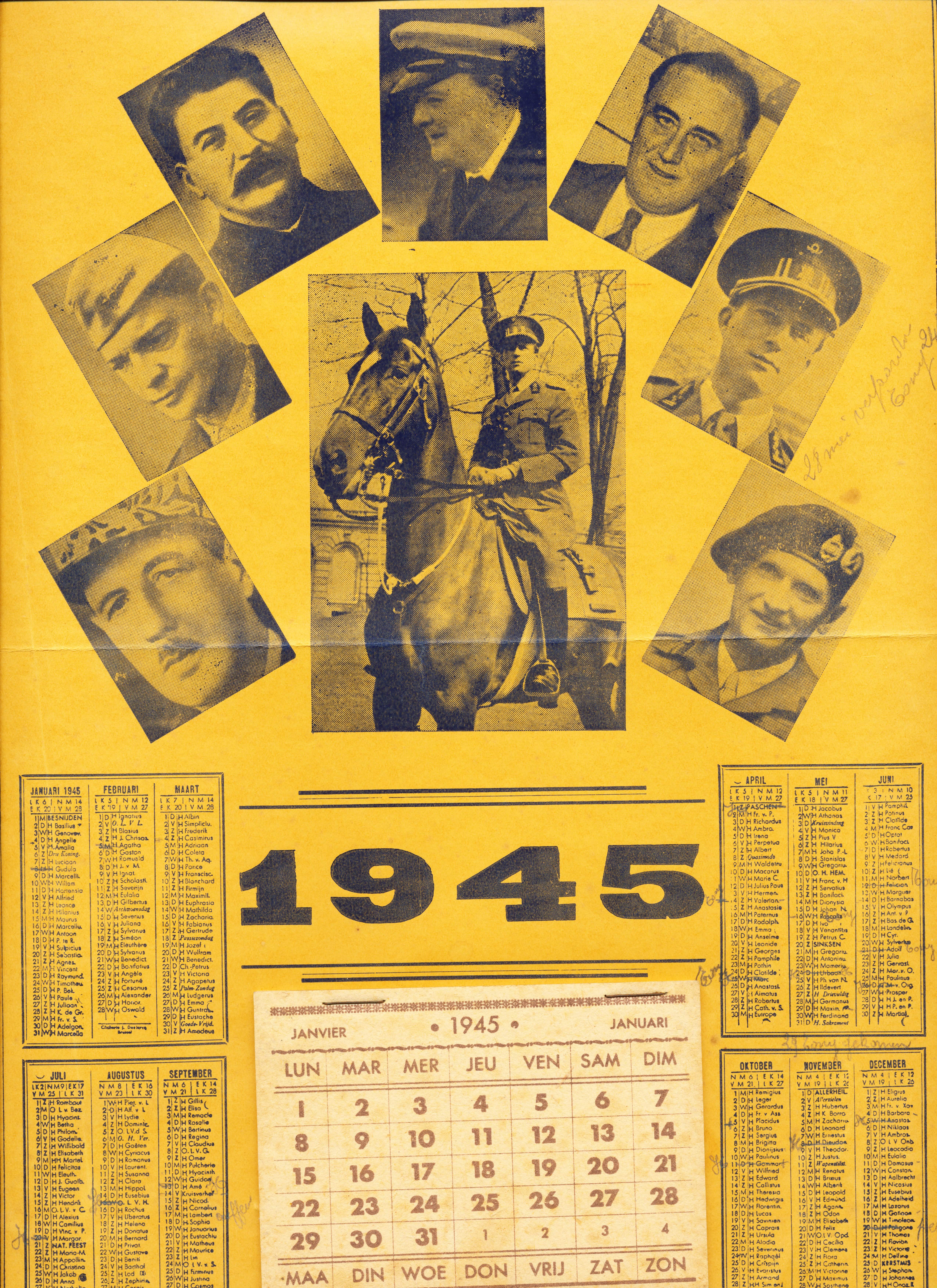 Photo Belgian calendar 1945